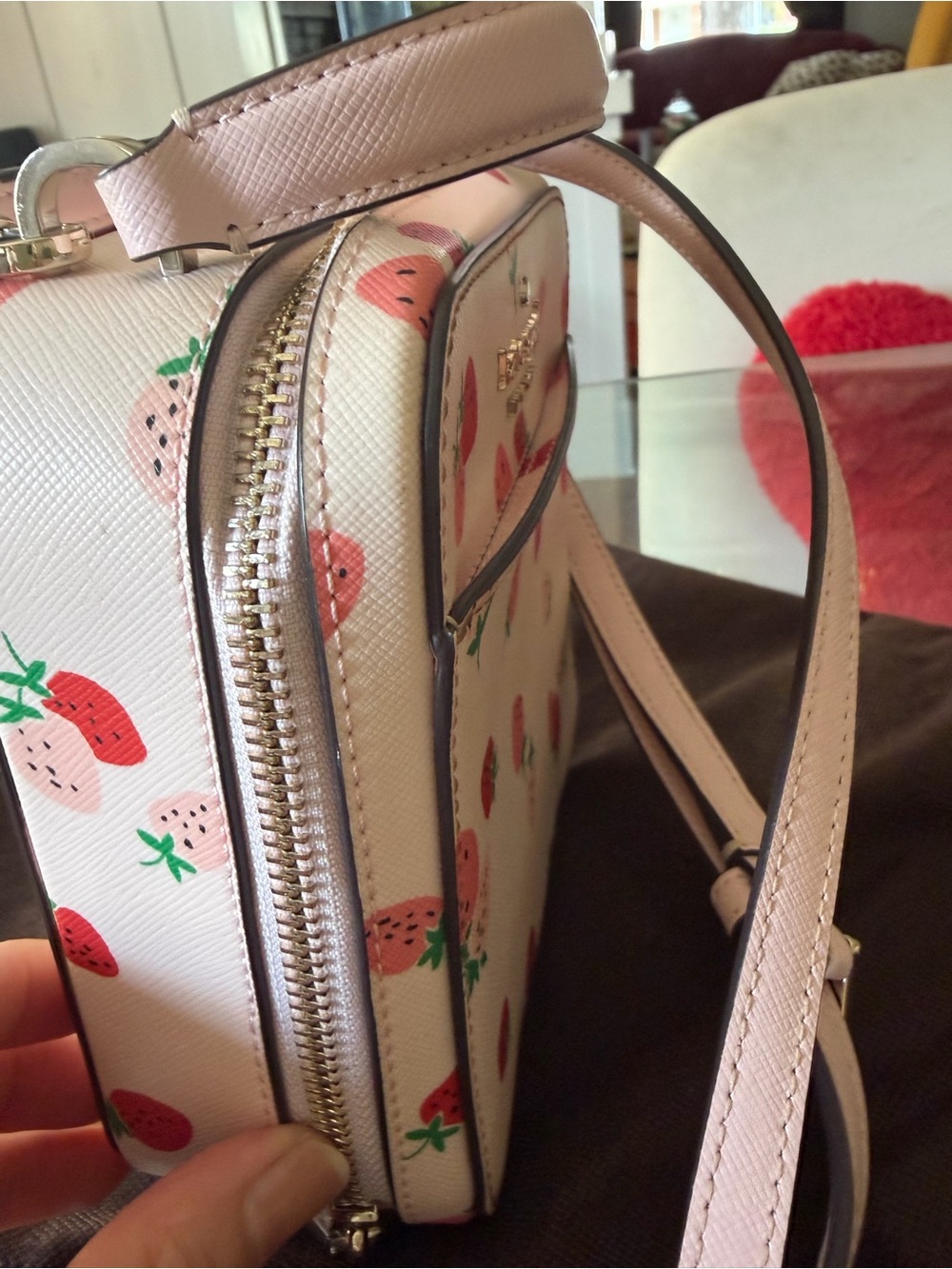 kate spade Pink Strawberry Print Crossbody Bag - Picture 4 of 4